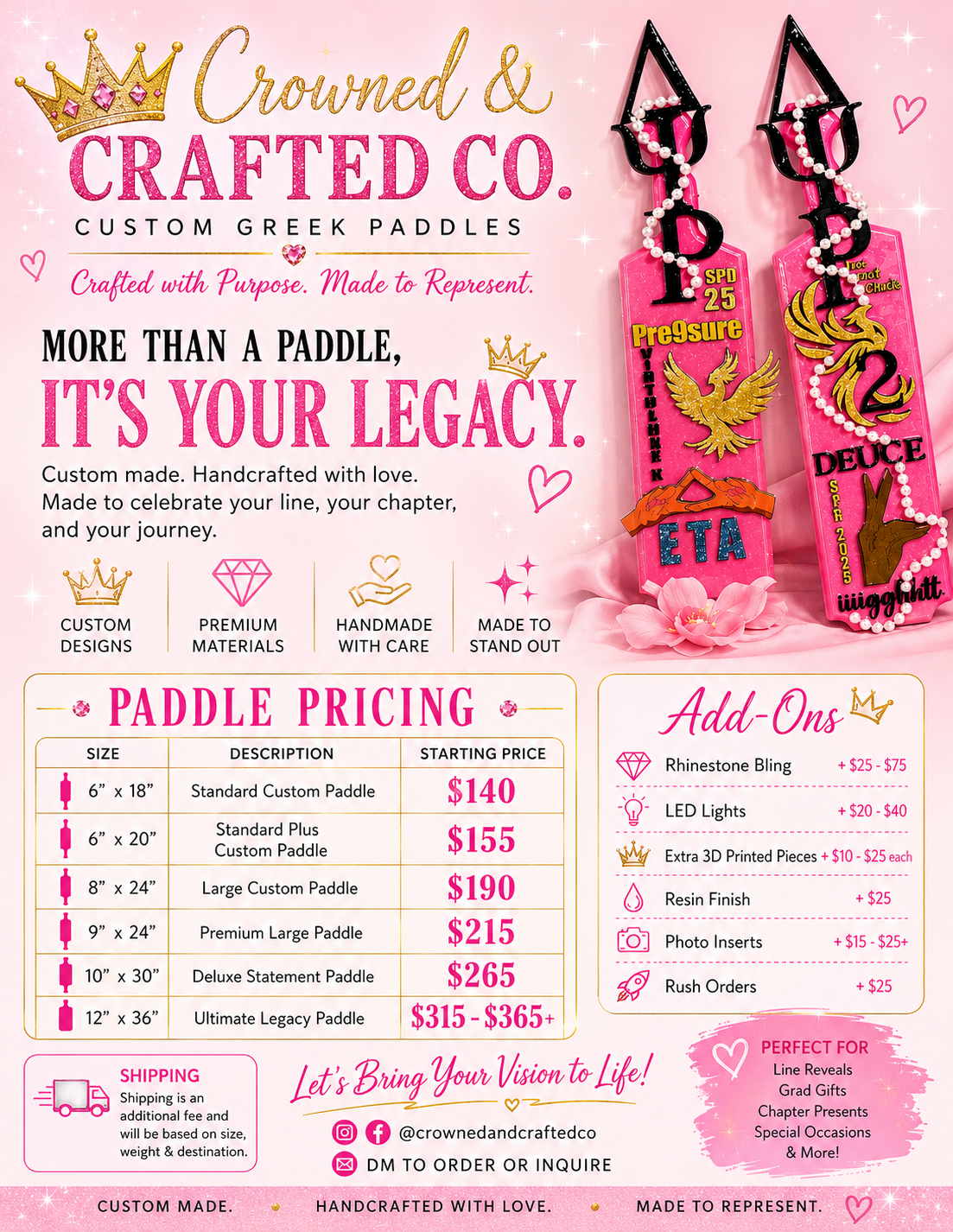👑 CUSTOM GREEK PADDLES — MADE TO REPRESENT! 👑