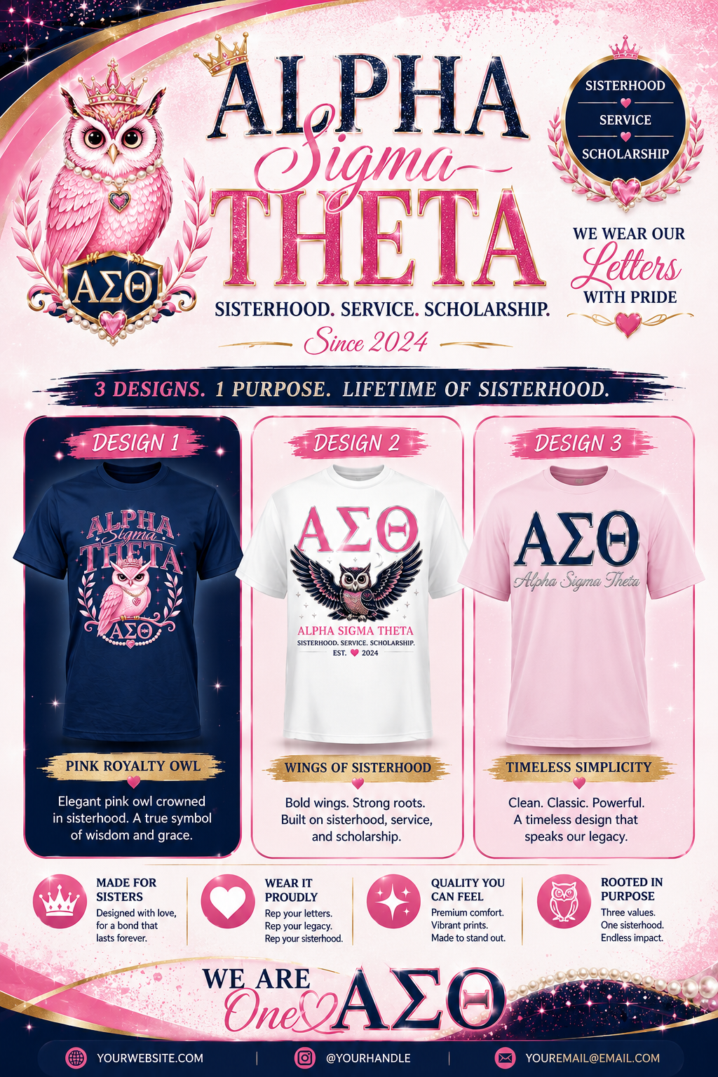 Alpha Sigma Theta Sisterhood Collection Shirts