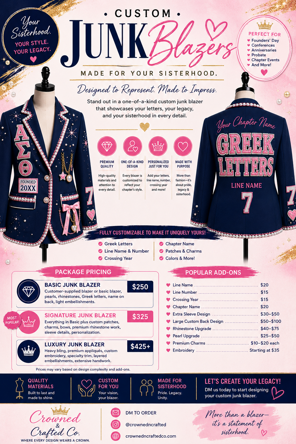 ✨ CUSTOM JUNK BLAZERS — MADE FOR YOUR SISTERHOOD! ✨