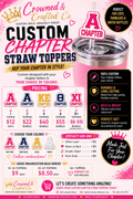 Custom Chapter Straw Toppers