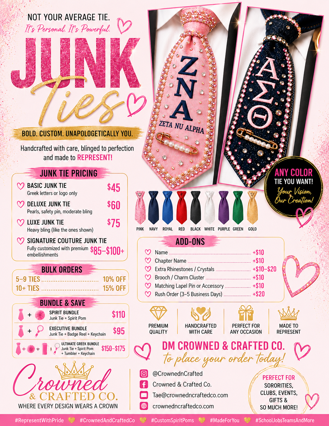 ✨ CUSTOM JUNK TIES — BOLD. PERSONAL. POWERFUL. ✨