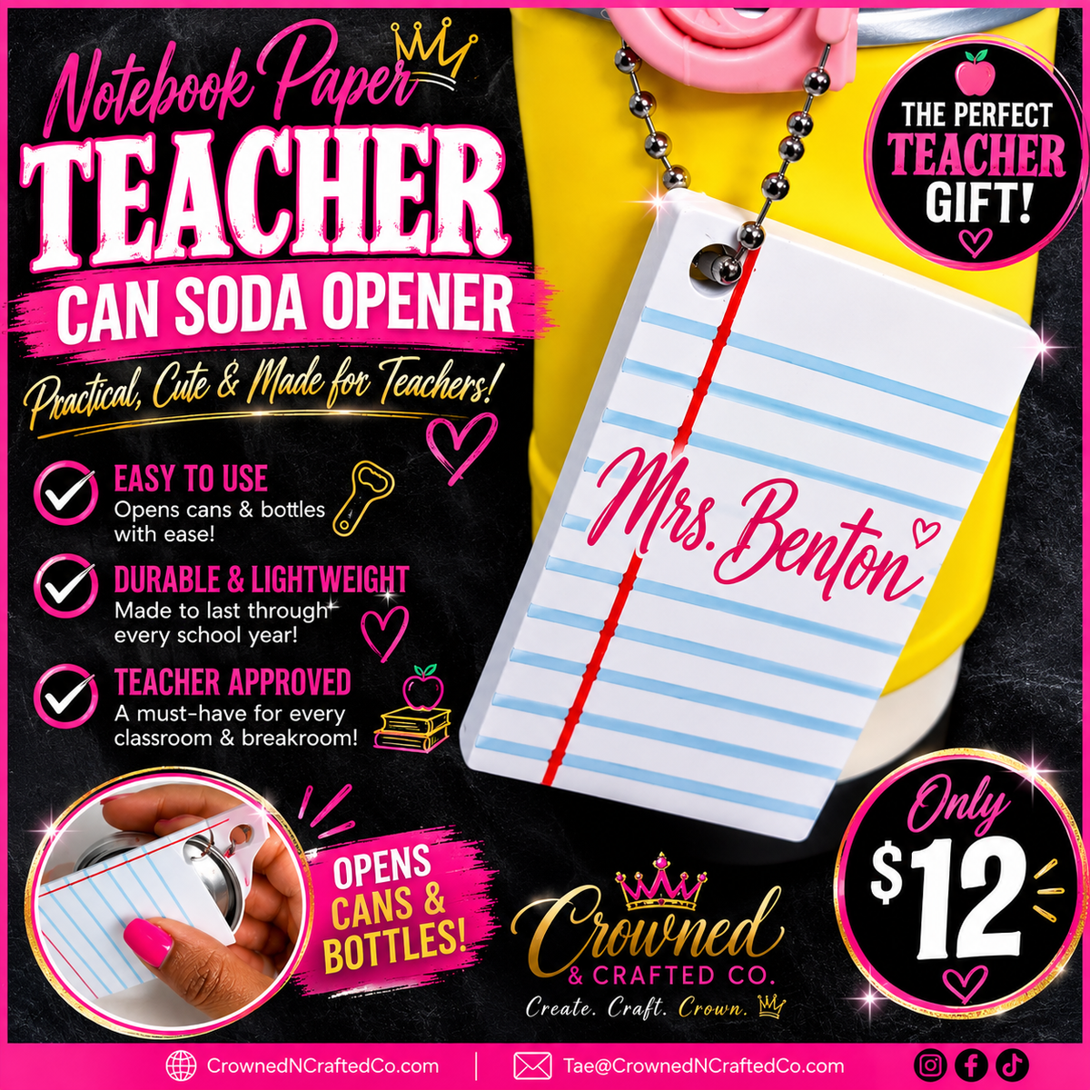 Custom Teacher Can Soda Opener